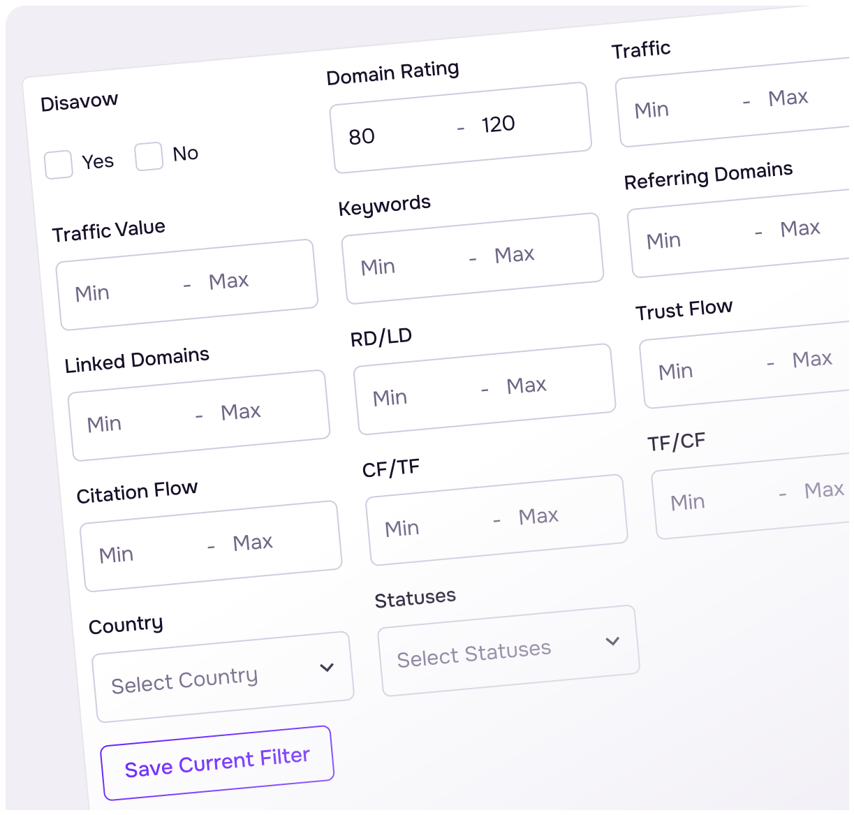 Smart filtering options