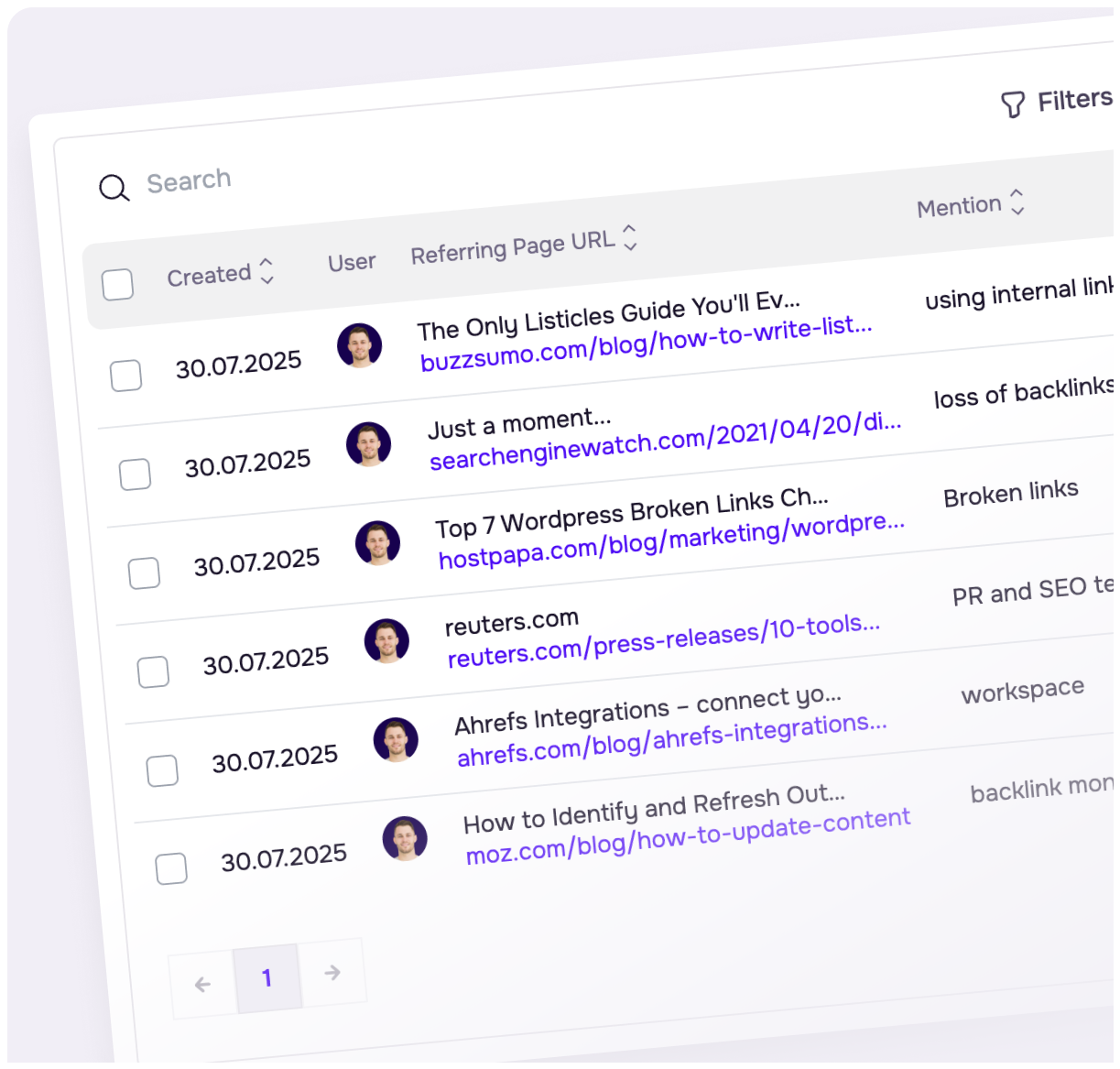 Brand mention tracking