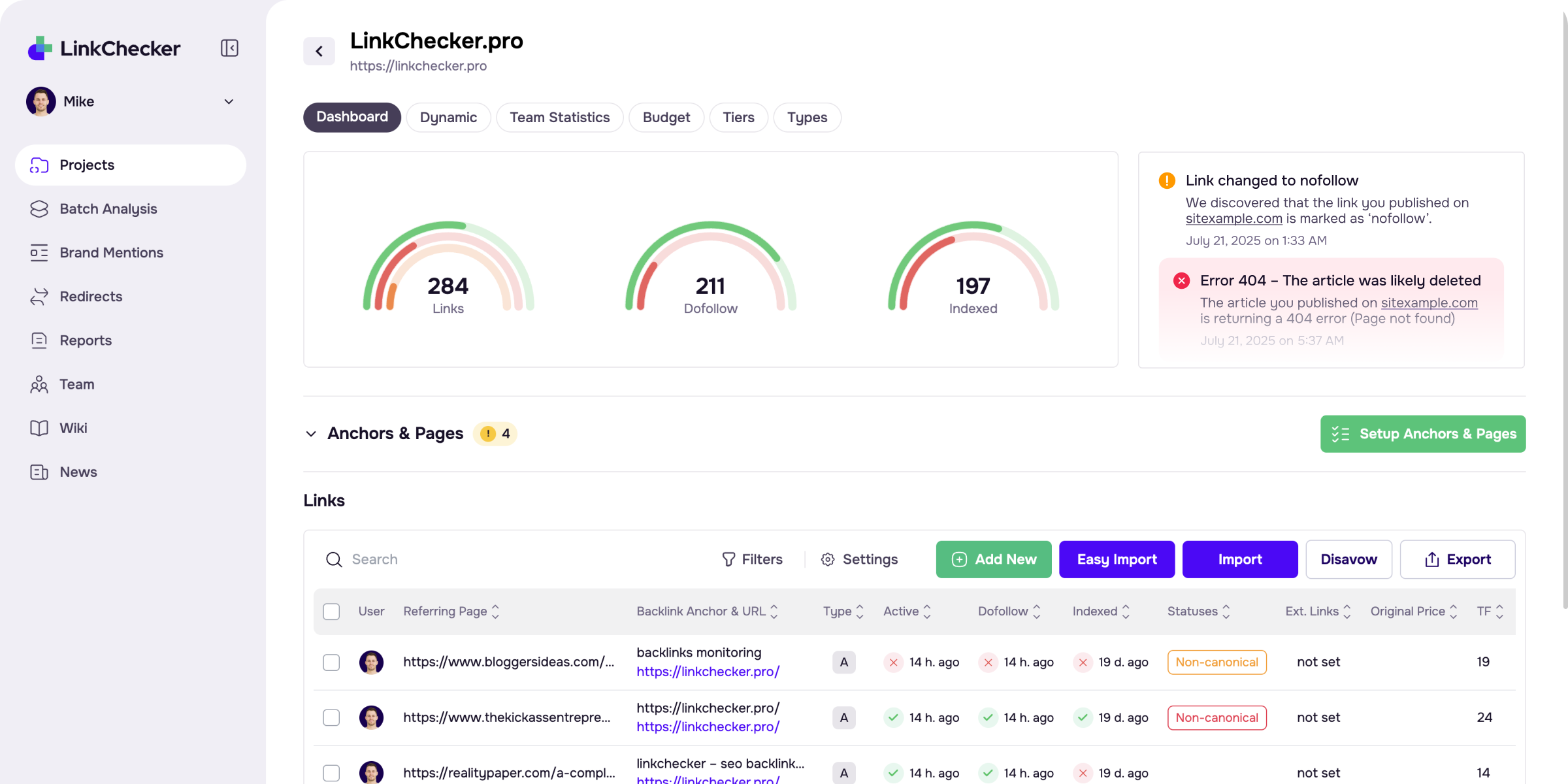 LinkChecker.pro SEO tool